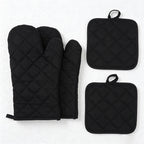 CouldNook Quilted Oven Mitt & Pot Holder Set - Kitchen Resistant Cooking Accessory