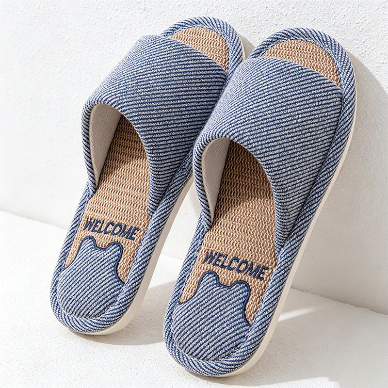 CouldNook Soft Band Open Toe Slippers - Simple Home Accent