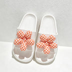 CouldNook Gingham Flower EVA Slide Slippers - Cheerful Lounge Accent