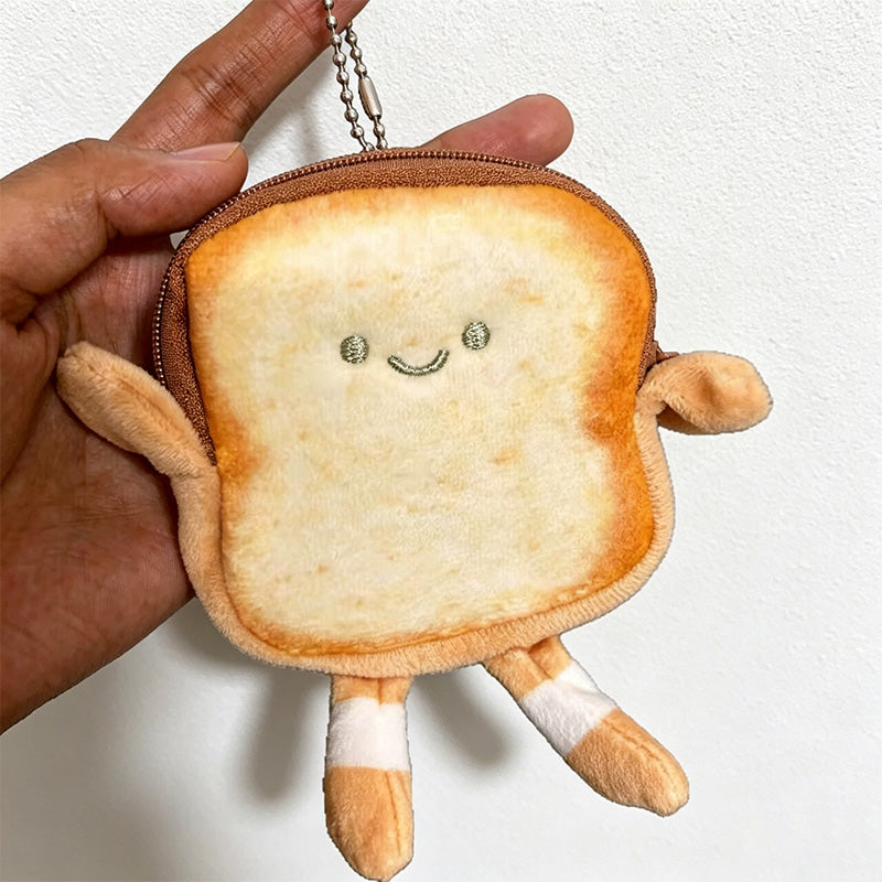 CouldNook Cute Toast Plush Coin Purse - Mini Pocket & Bag Pendant Organizer