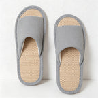 CouldNook Soft Padded Linen-Look House Slippers - Calm Indoor Accent