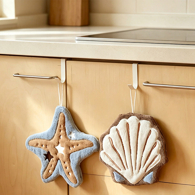 CouldNook Hanging Shell Starfish Hanging Towel - Practical Room Accent