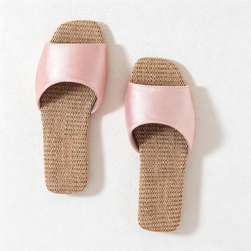 CouldNook Woven Look Contrast Footbed Home Slippers - Gentle Display Piece