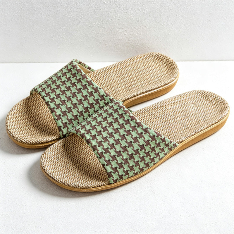 CouldNook Woven Look Open Toe Home Slippers - Soft Home Detail