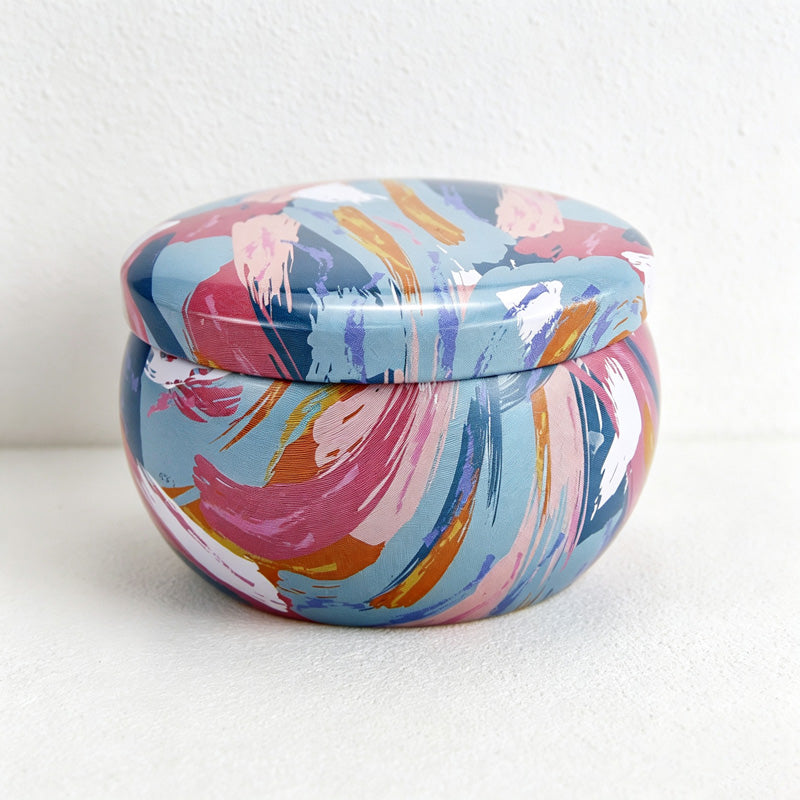 CouldNook Textured Marbled Glass Candle - Easy Storage Accent