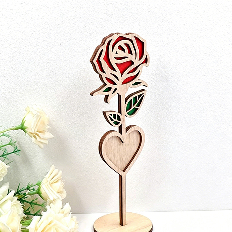 CouldNook Layered Laser Cut Wooden Mama Rose Ornament Gift Box Set
