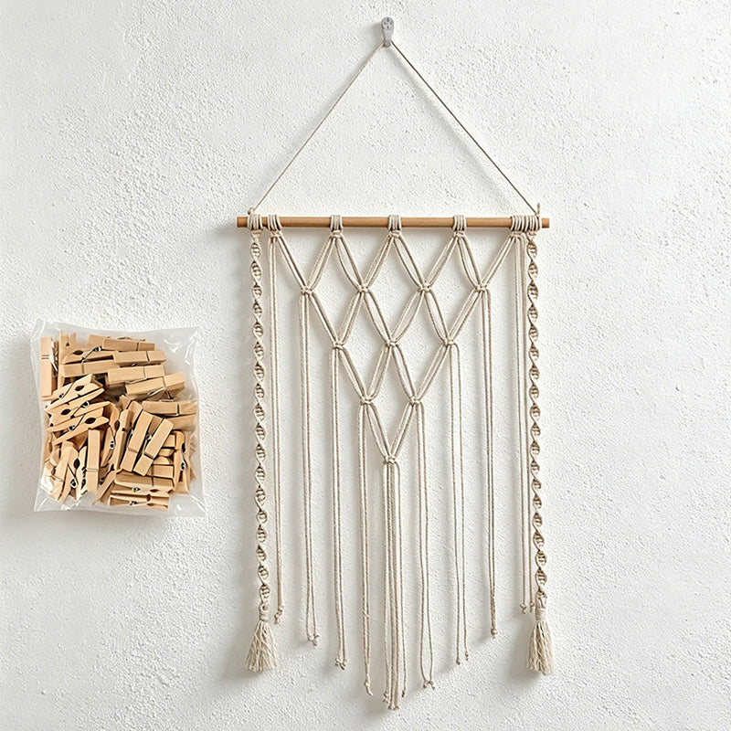 CouldNook Macrame Fringe Wall Hanging - Boho Room Accent