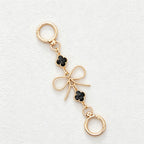 CouldNook Linked Floral Bag Charm Chain - Heart Accent