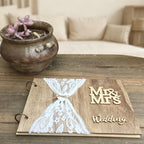 CouldNook Wedding Lace Guest Book - Wedding Guest Book with Lace Detail