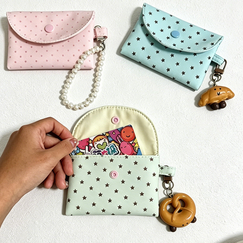 CouldNook Mint Chocolate Star Pouch - Aesthetic Canvas Card Case