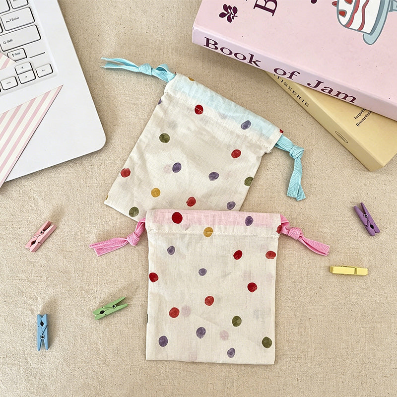 CouldNook Confetti Dot Drawstring Storage Pouch - Small Gift Bag