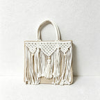 CouldNook Macrame Fringe Tote Bag - Textured Carry Accent