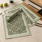 CouldNook Floral Faux Linen Table Runner - Dining Table Accent