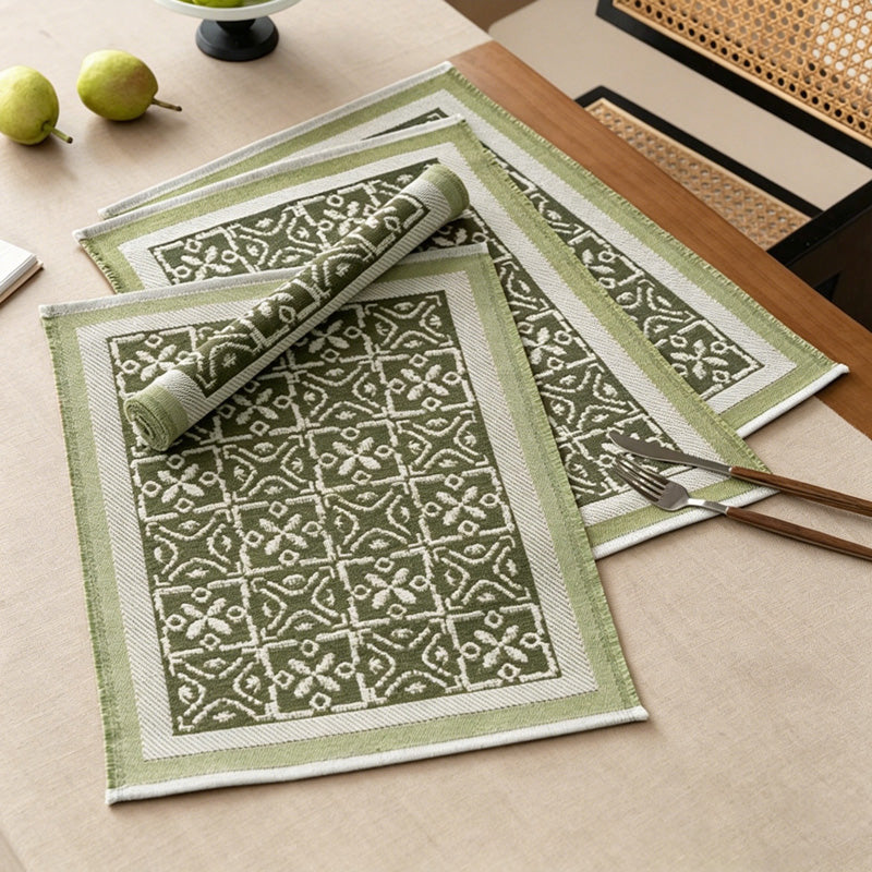 CouldNook Floral Faux Linen Table Runner - Dining Table Accent