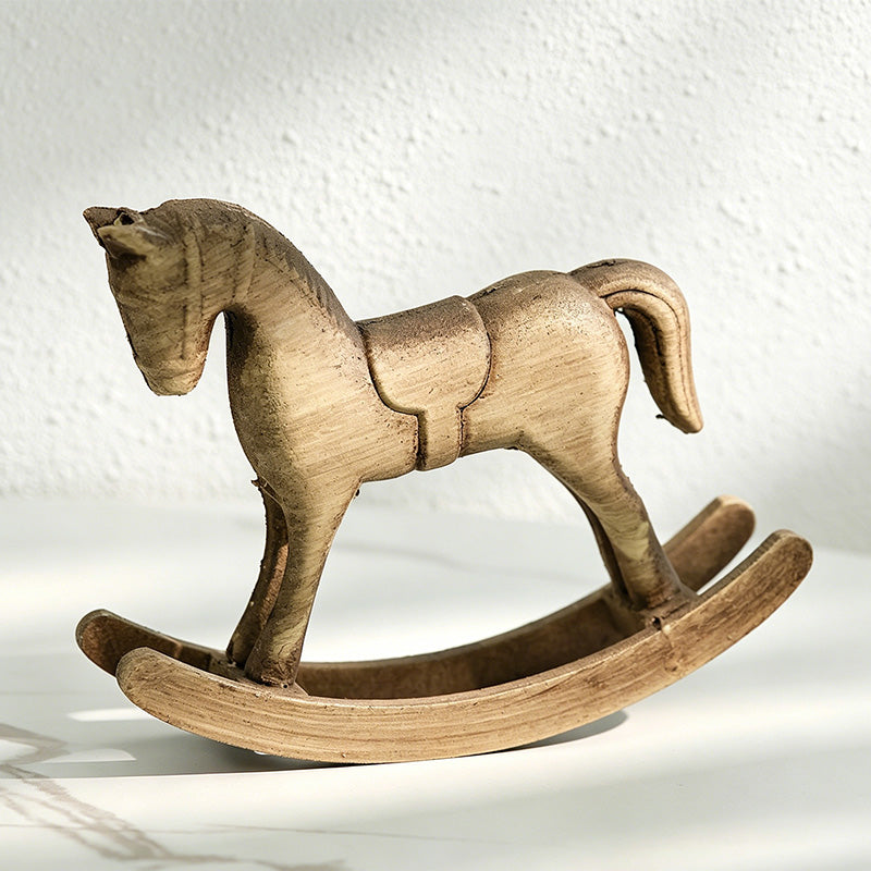 CouldNook Vintage Distressed Wooden - Rocking Horse Decor Ornament