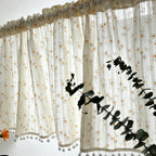 CouldNook Daisy Floral Half-Curtain - Aesthetic Cotton Cafe Drapery