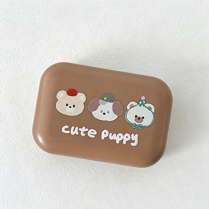 CouldNook Lovely Puppy Print Contact Lens Case - Small Home Organizer