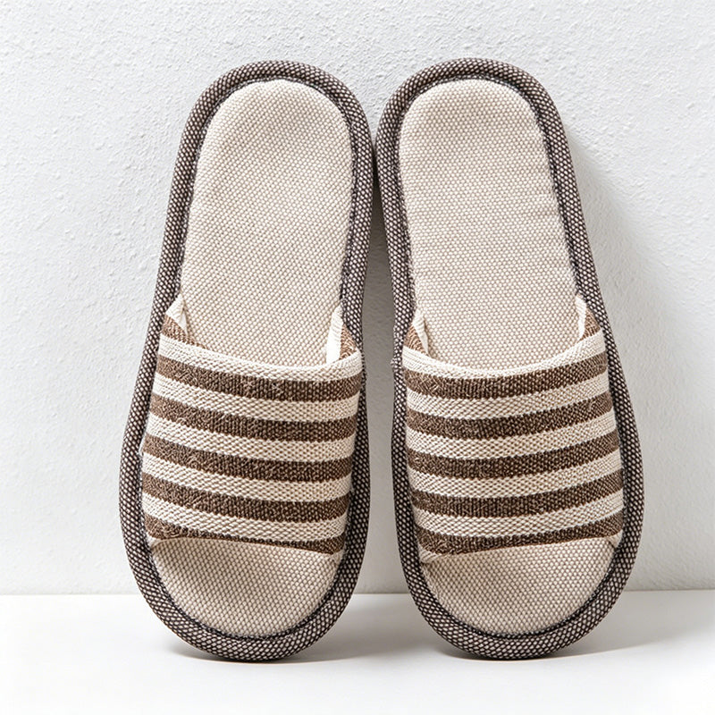 CouldNook Woven Stripe Indoor Slide Slippers - Cozy Entryway Accent