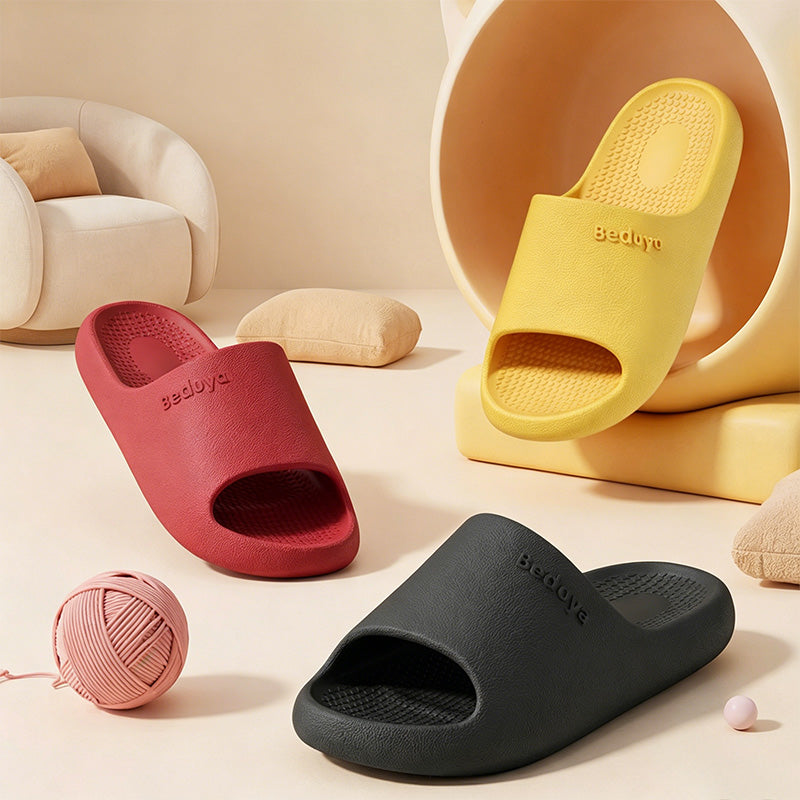 CouldNook Cushioned EVA Open Toe Slide Slippers - Soft Home Accent