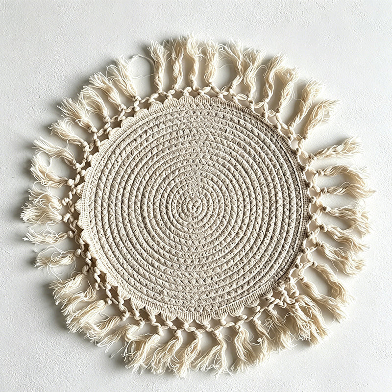 CouldNook Bohemian Tassel Mat - Aesthetic Woven Table Protector