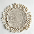 CouldNook Bohemian Tassel Mat - Aesthetic Woven Table Protector