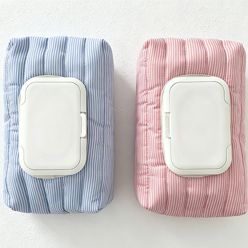 CouldNook Quilted Stripe Tissue Bag - Aesthetic Portable Fabric Case