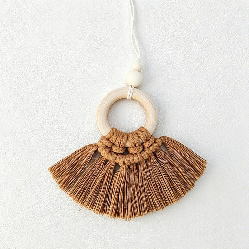CouldNook Macrame Ring Tassel Ornament - Car and Room Accent