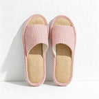 CouldNook Textured Airy Stripe Home Slippers - Practical Room Accent