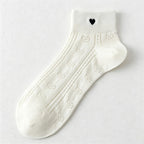 CouldNook Heart Motif Patterned Socks - Soft Home Detail (MK2COW6W8FHO05)