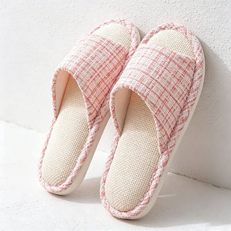 CouldNook Tweed-Look Open Toe Slippers - Soft Room Accent