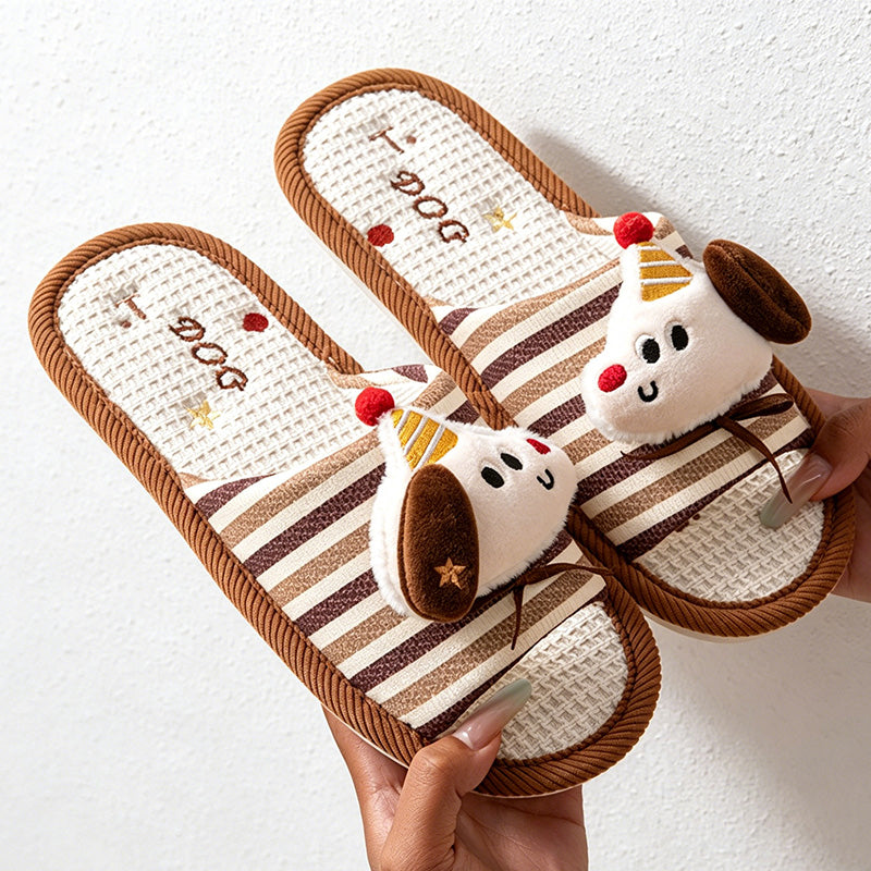 CouldNook Bear Accent Open Toe House Slippers - Family Indoor Accent