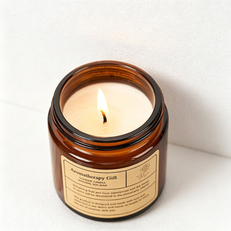 CouldNook Juniper lavender Textured Amber Glass Candle - Soft Home Detail