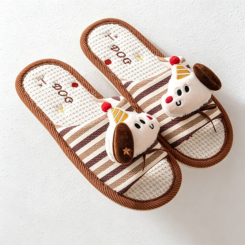 CouldNook Bear Face Open Toe Slippers - Friendly Indoor Accent
