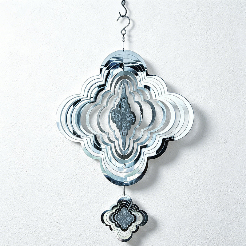 CouldNook 3D Mirror Metal Rotating Cloud Pattern - Cloud Metal Wind Spinner