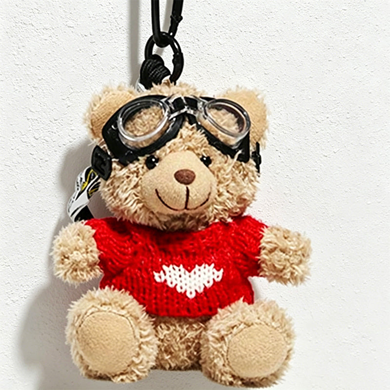 CouldNook Teddy Bear Goggle Bag Charm - Sweater Accent