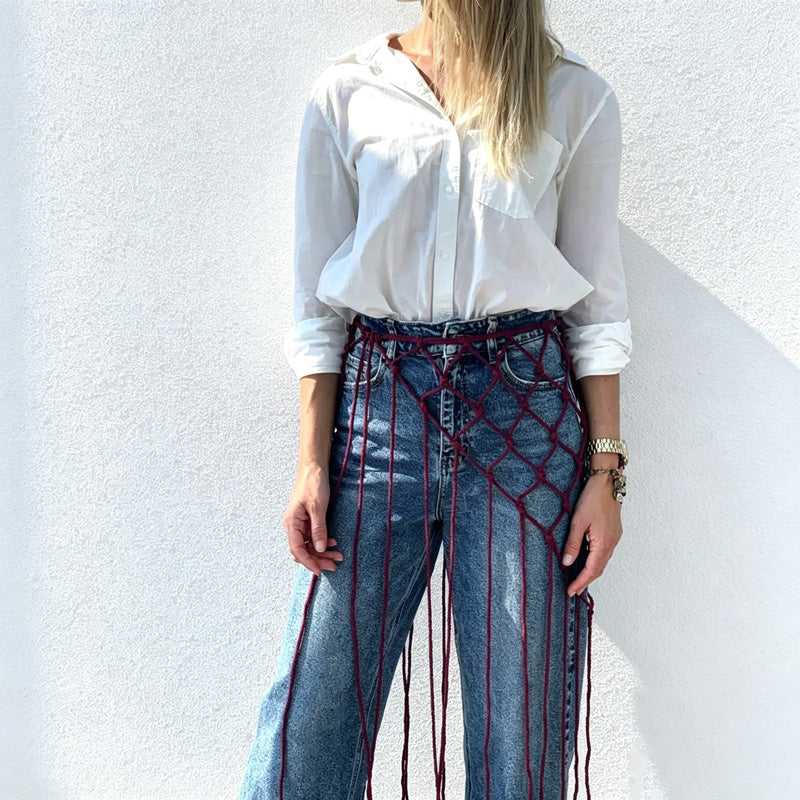 CouldNook Macrame Fringe Vest Cover - Layered Styling Accent (小胡0611-8BW6JBT95)-ok