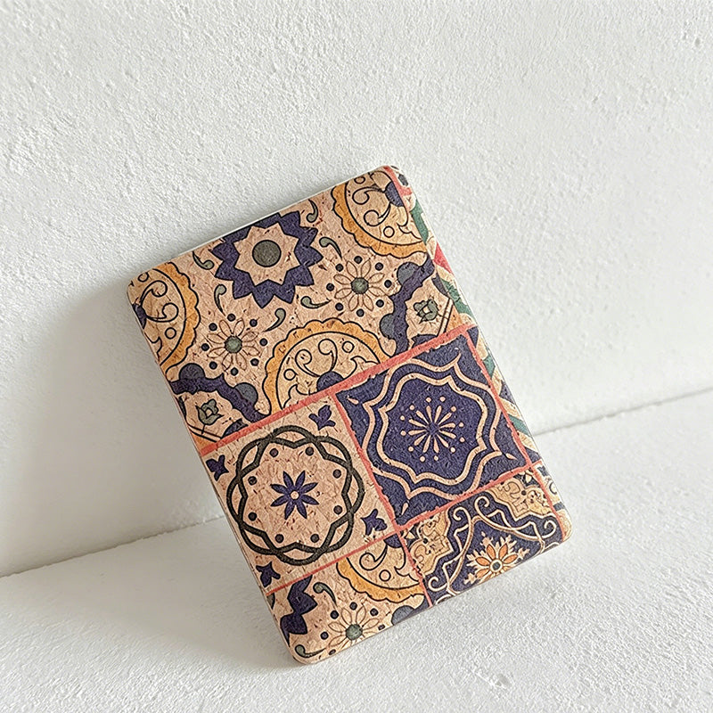 CouldNook Retro Cork Floral Double-Sided Foldable Pocket Mirror