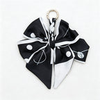 CouldNook 5.51''  Black Series Pattern Bow Bag Charm - Handle Accent