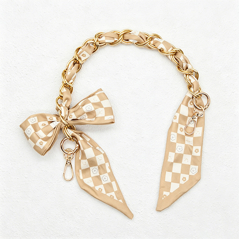 CouldNook 16.54'' Khaki Series Pattern Bow Chain Bag Strap - Everyday Accent