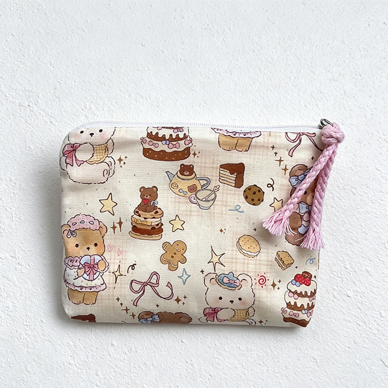 CouldNook Print Canvas Cosmetic Pouch - Small Storage Accent
