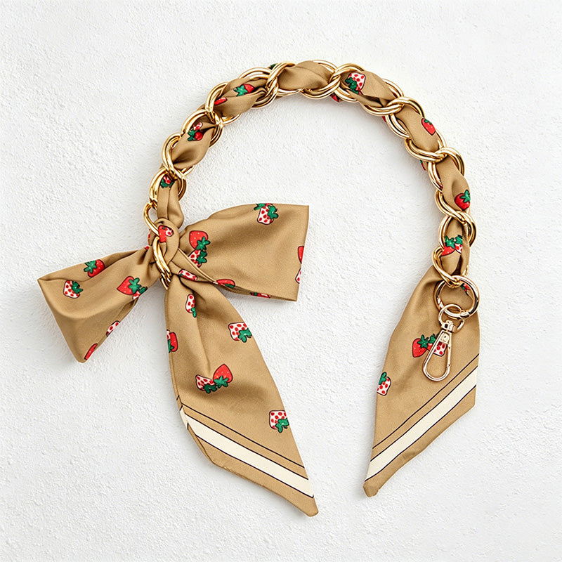 CouldNook 16.54'' Khaki Series Pattern Bow Chain Bag Strap - Everyday Accent