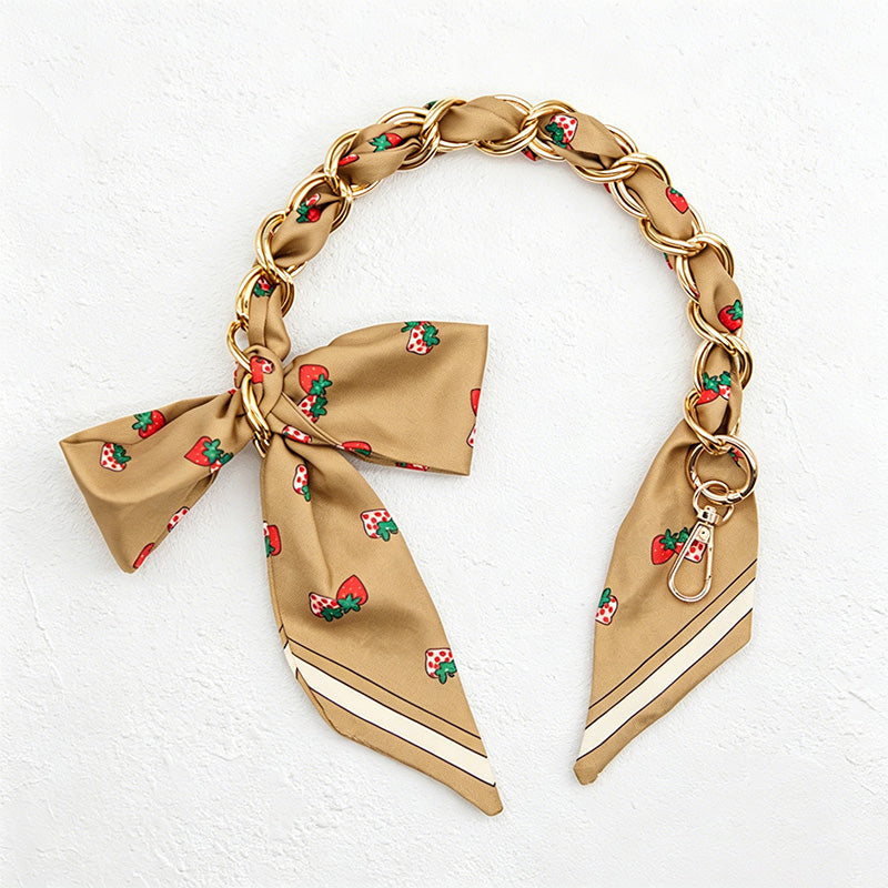 CouldNook 16.54’’ Khaki Series Printed Bow Chain Bag Strap - Soft Accent