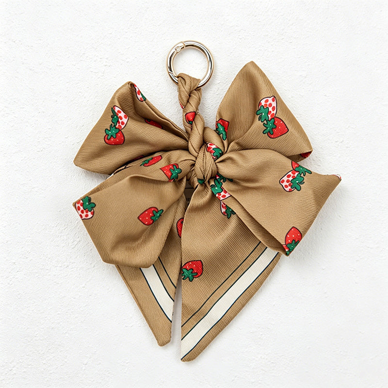 CouldNook 5.51''  Khaki Series Pattern Bow Bag Charm - Handle Accent