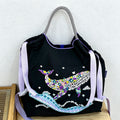 CouldNook Floral Whale Embroidery Shopping Bag - Everyday Market Accent