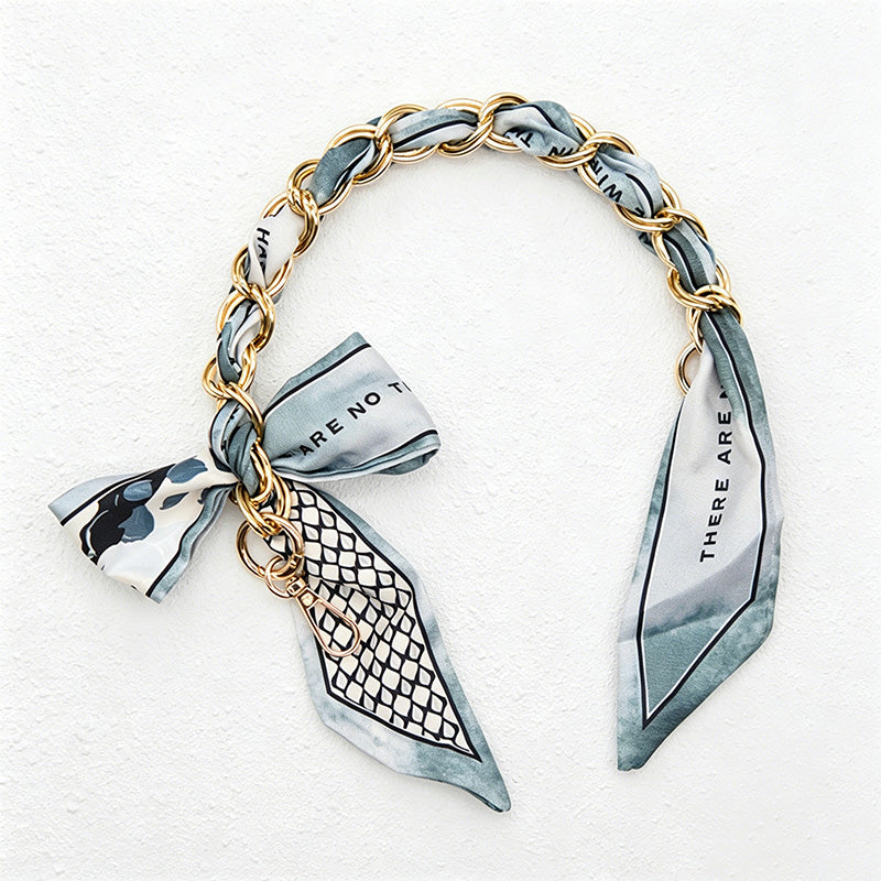 CouldNook 16.54'' Blue Series Pattern Bow Chain Bag Strap - Everyday Accent