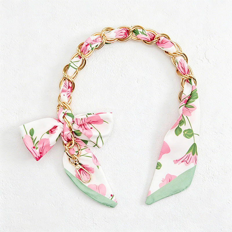 CouldNook 16.54’’ Printed Bow Chain Bag Strap - Soft Accent