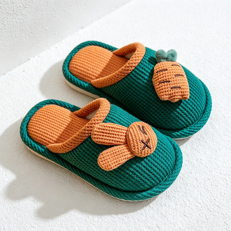 CouldNook Carrot Detail Soft Open Toe Slippers - Sunny Home Accent