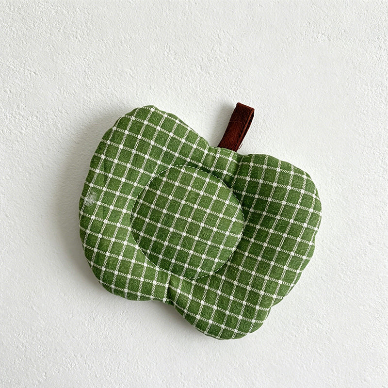 CouldNook Apple Shaped Quilted Coaster - Aesthetic Fabric Drink Mat