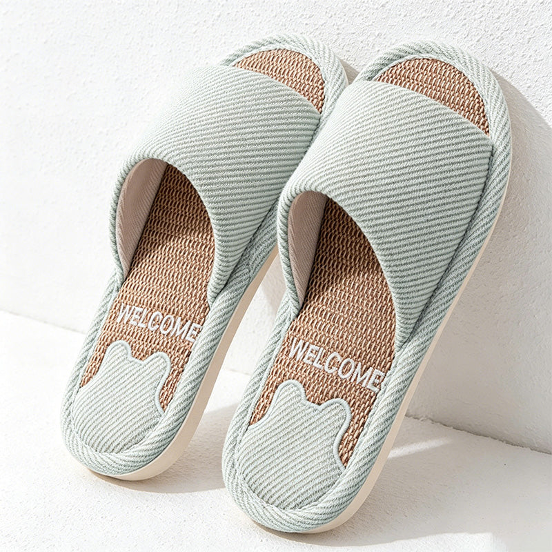 CouldNook Soft Band Open Toe Slippers - Simple Home Accent