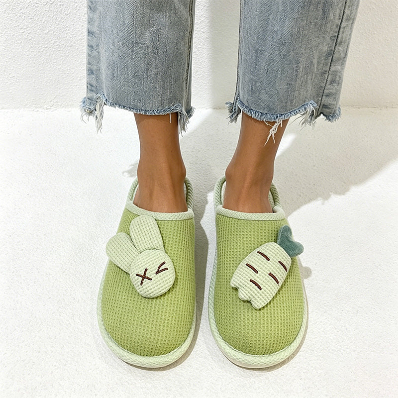 CouldNook Bunny Pattern Open Toe Slippers - Playful Kitchen Accent